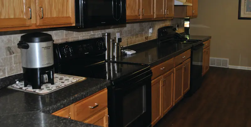 Assisted living kitchen at Adava Care Fardale in Milwaukee, WI