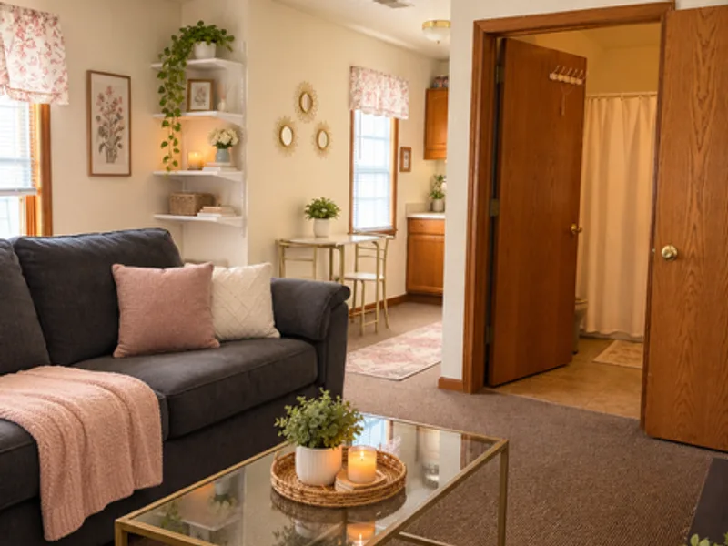 Apartment Living Room at Adava Care of Hartland senior living in Hartland, WI