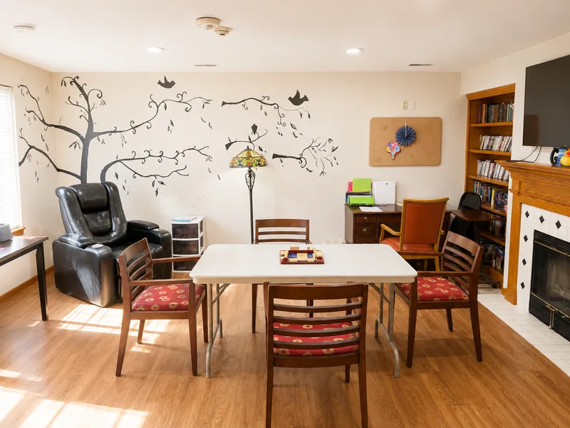 Activity and common room at Adava Care of Oak Creek assisted living in Oak Creek, WI