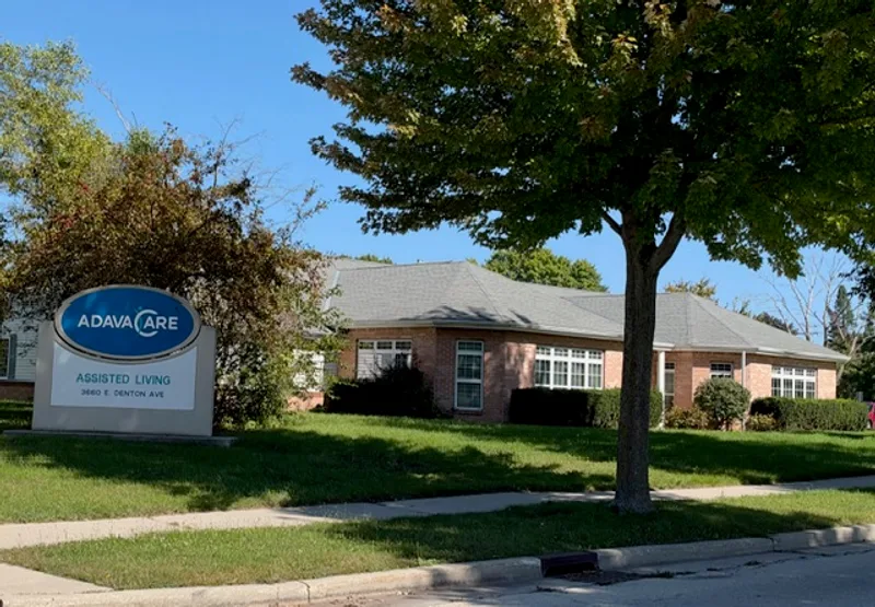 Adava Care St. Francis exterior with community signage in St. Francis, WI