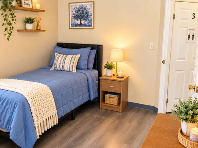 Model resident bedroom at Adava Care of Wabash in Milwaukee, WI